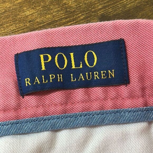 Polo Ralph Lauren Mens Khaki Classic Fit 9” Shorts size 32 Pink - Picture 6 of 9